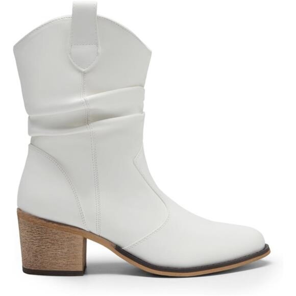 NEW Women's Western Cowboy Boots, Chunky Heel Round Toe Pull-On Cowgirl Boots - Picture 2 of 7